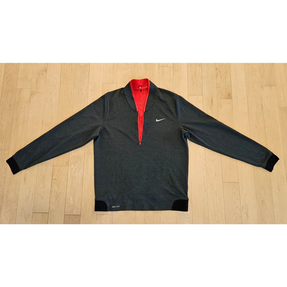 Nike Tiger Woods Collection Dri-FIT Mens Medium 1/4 Zip Golf Pullover Gray - Picture 9 of 10